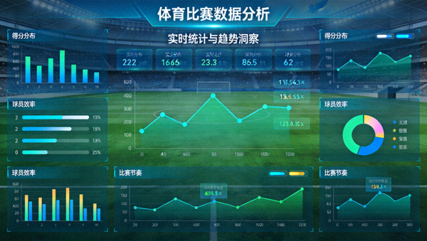 体育数据分析仪表盘与比赛统计图表可视化展示